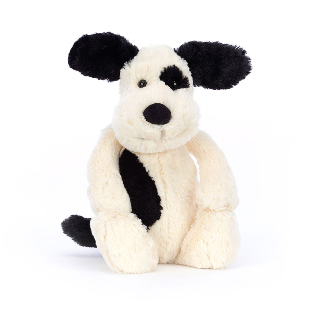 Jellycat Bashful Black & Cream Puppy 
