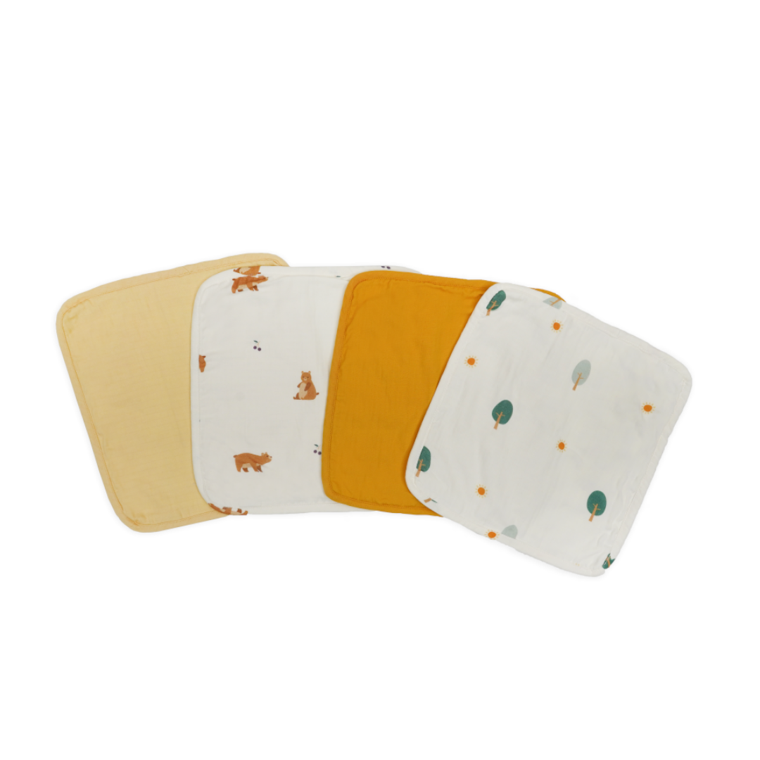 Saeson Tencel Organic Cotton Face Terry Towel 10' x 10" (4-pack)
