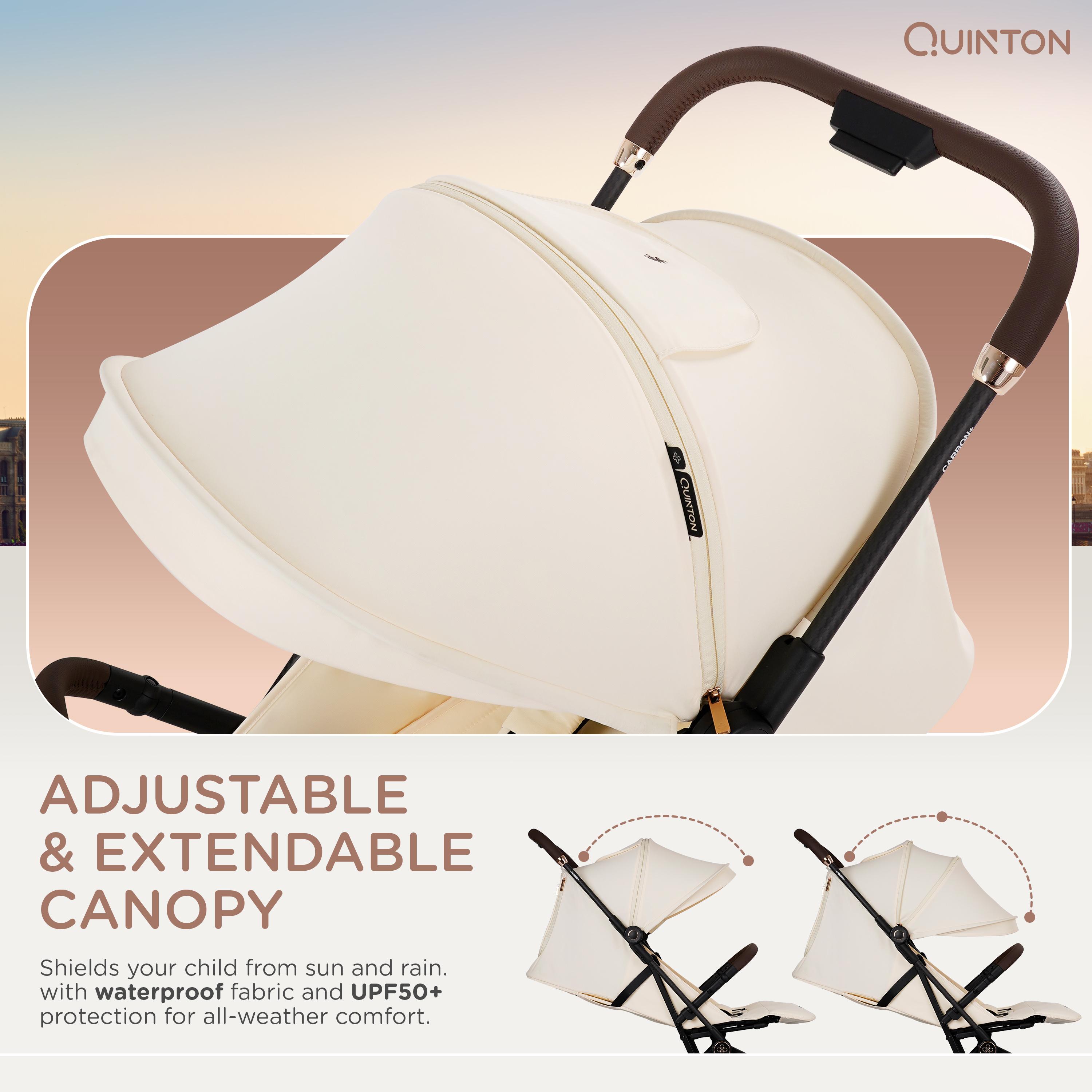Quinton Carbon + Stroller (FREE Seat Pad Cushion + Travel Bag + Canvas Bag)