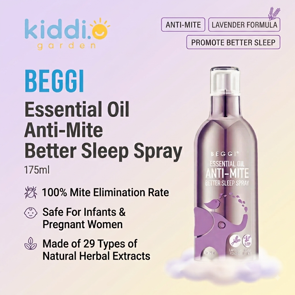 BEGGI Essential Oil Anti-Mite Better Sleep Spray / Anti-Mite Disinfectant Spray Bed Bug Dust Mite Removal (175ml)
