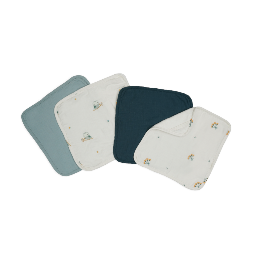 Saeson Tencel Organic Cotton Face Terry Towel 10' x 10" (4-pack)