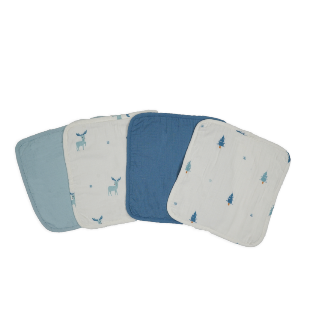 Saeson Tencel Organic Cotton Face Terry Towel 10' x 10" (4-pack)