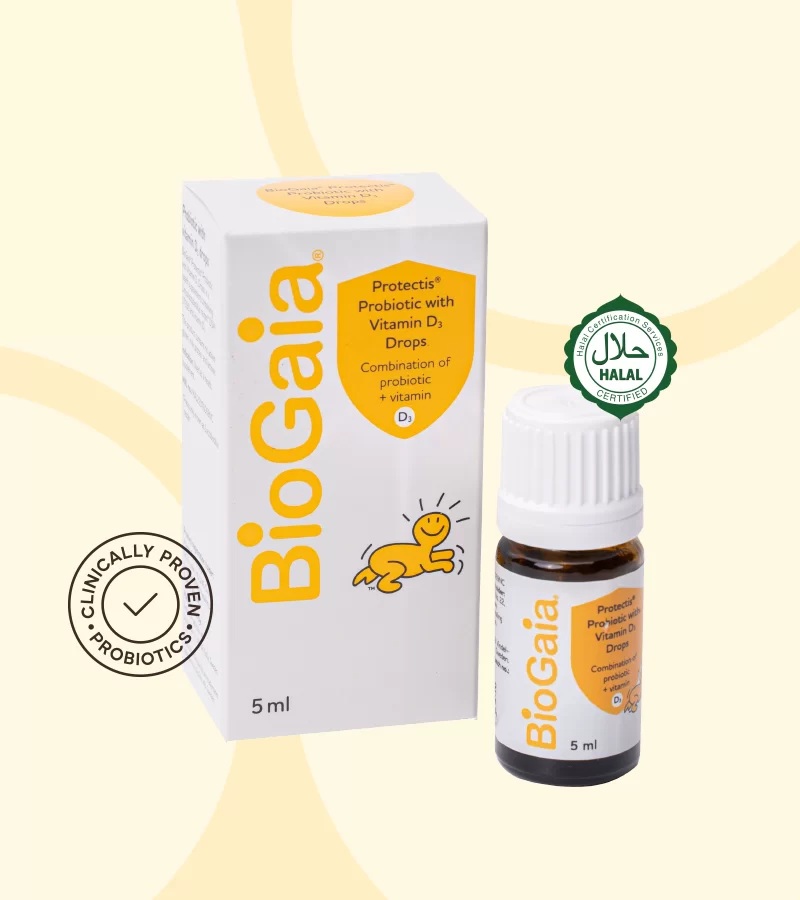 BioGaia Probiotic Drops With Vitamin D3 15ml x 2 (FOC Baby Face Towel)