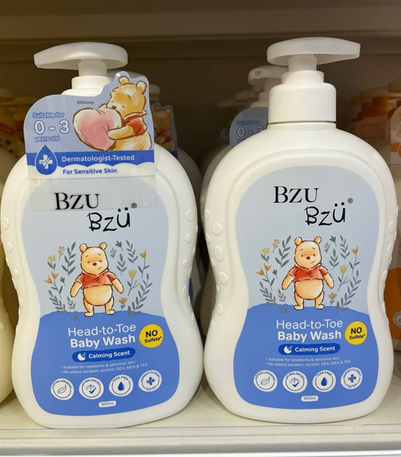 Bzu Bzu Head-to-Toe Baby Wash 600ml Buy Any 2 Free 1 Oat & Milk 