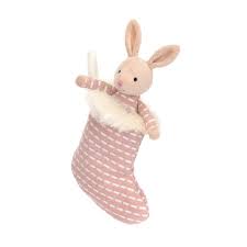 Jellycat Jolly Shimmer Stocking Pink Bunny 
