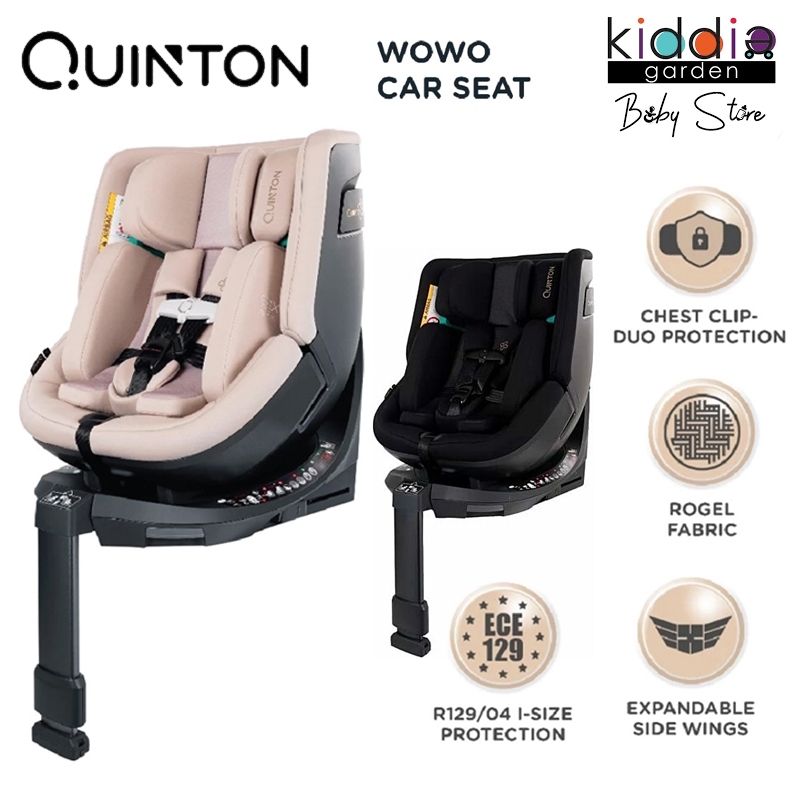 Quinton Wowo 360° Spin Safety Baby Car Seat with Chest Clip & Isofix (Newborn to 150cm, 0-12 years)