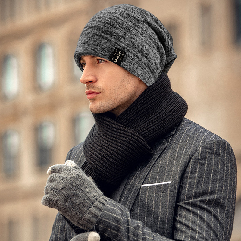 New Autumn and Winter Warm Knitted Hat Pure Color All-Matching Woolen Cap Men and Women Same Style