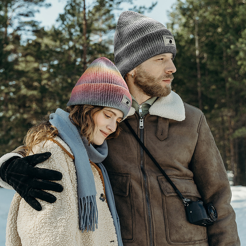 Colorful lover's thick warm knitted hat yarn hat