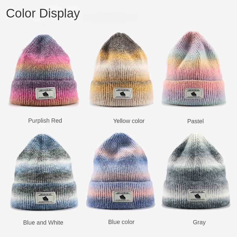 Colorful lover's thick warm knitted hat yarn hat