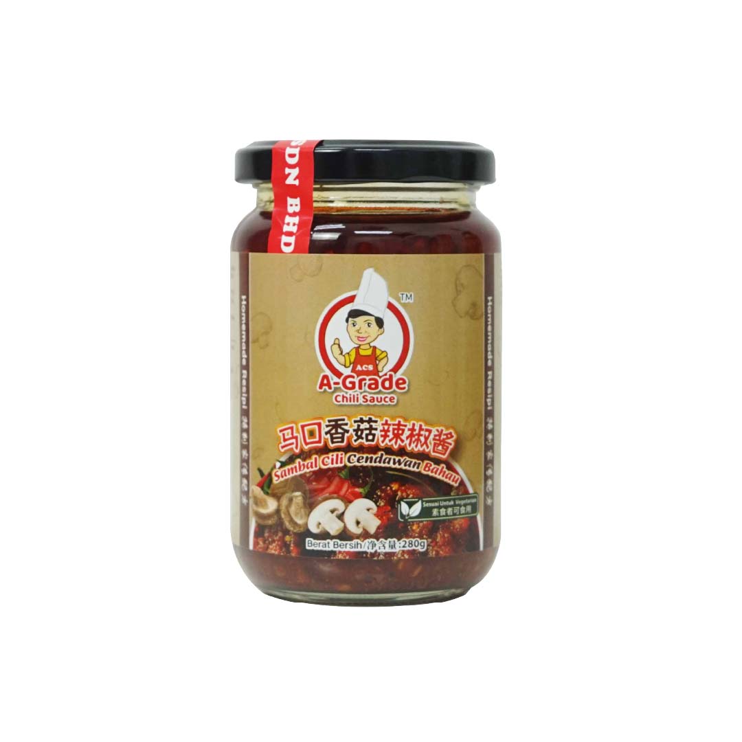 【🔥限时优惠!! 两罐买更便宜! 】马口香菇辣椒酱 [280g] - 🍄‍🟫一级香菇 - 🌶️够香够辣