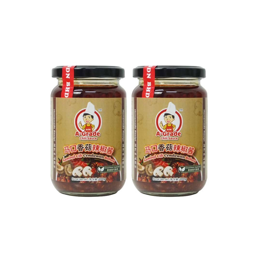 【🔥限时优惠!! 两罐买更便宜! 】马口香菇辣椒酱 [280g] - 🍄‍🟫一级香菇 - 🌶️够香够辣