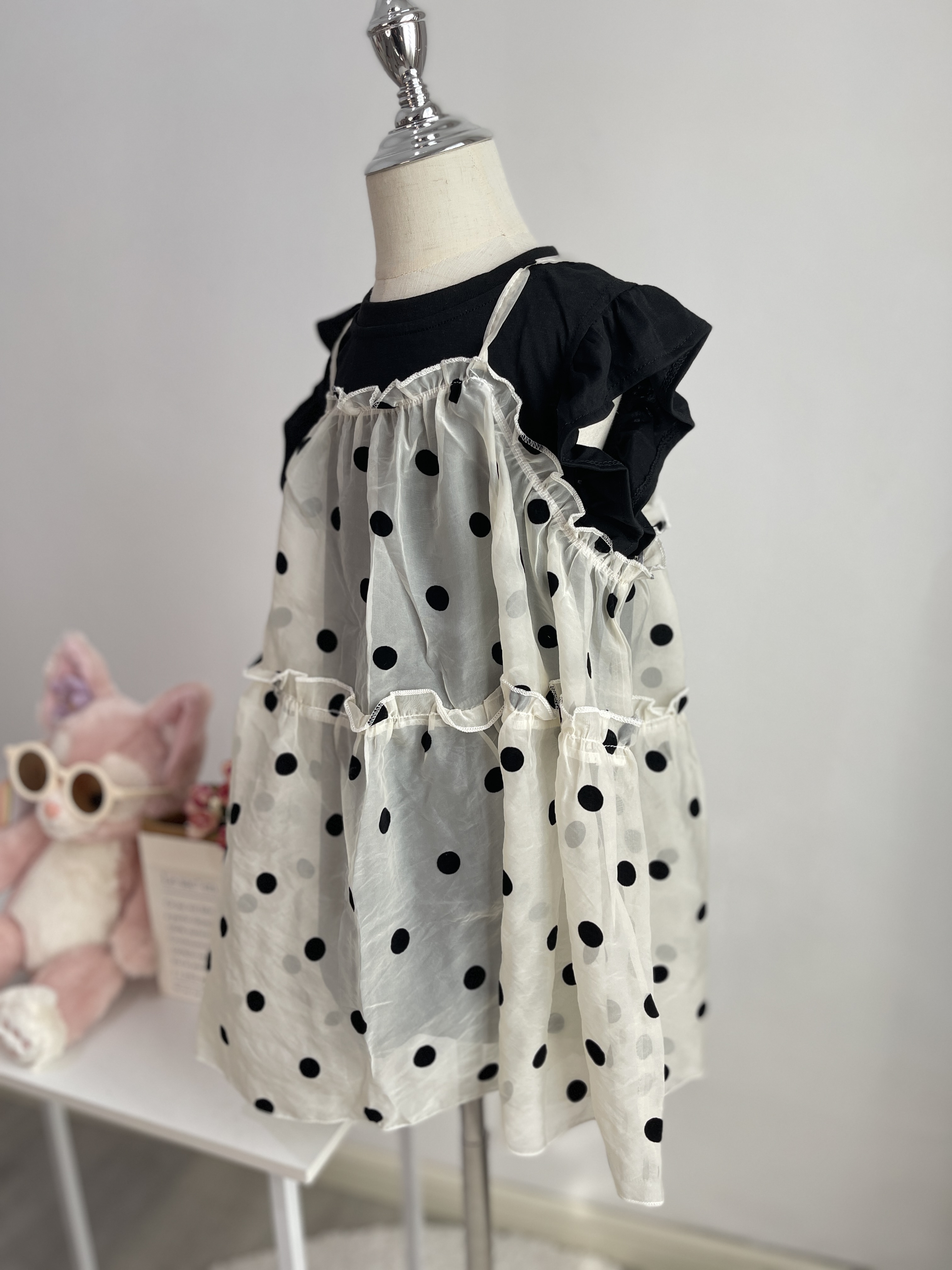 GIRLS Pokka Dots Two-Piece Dress