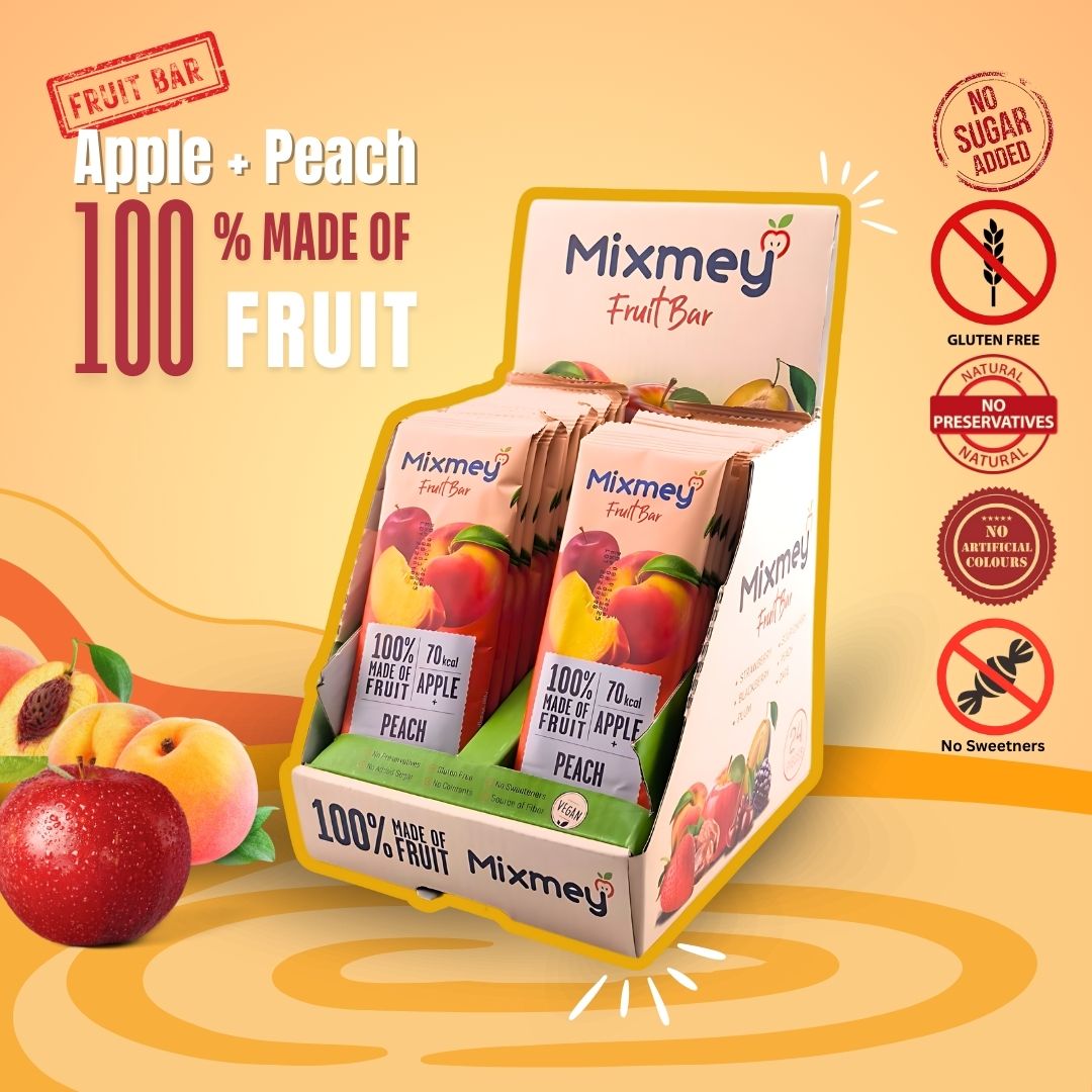 MIXMEY Apple + Peach Fruit Bar 20g x 24