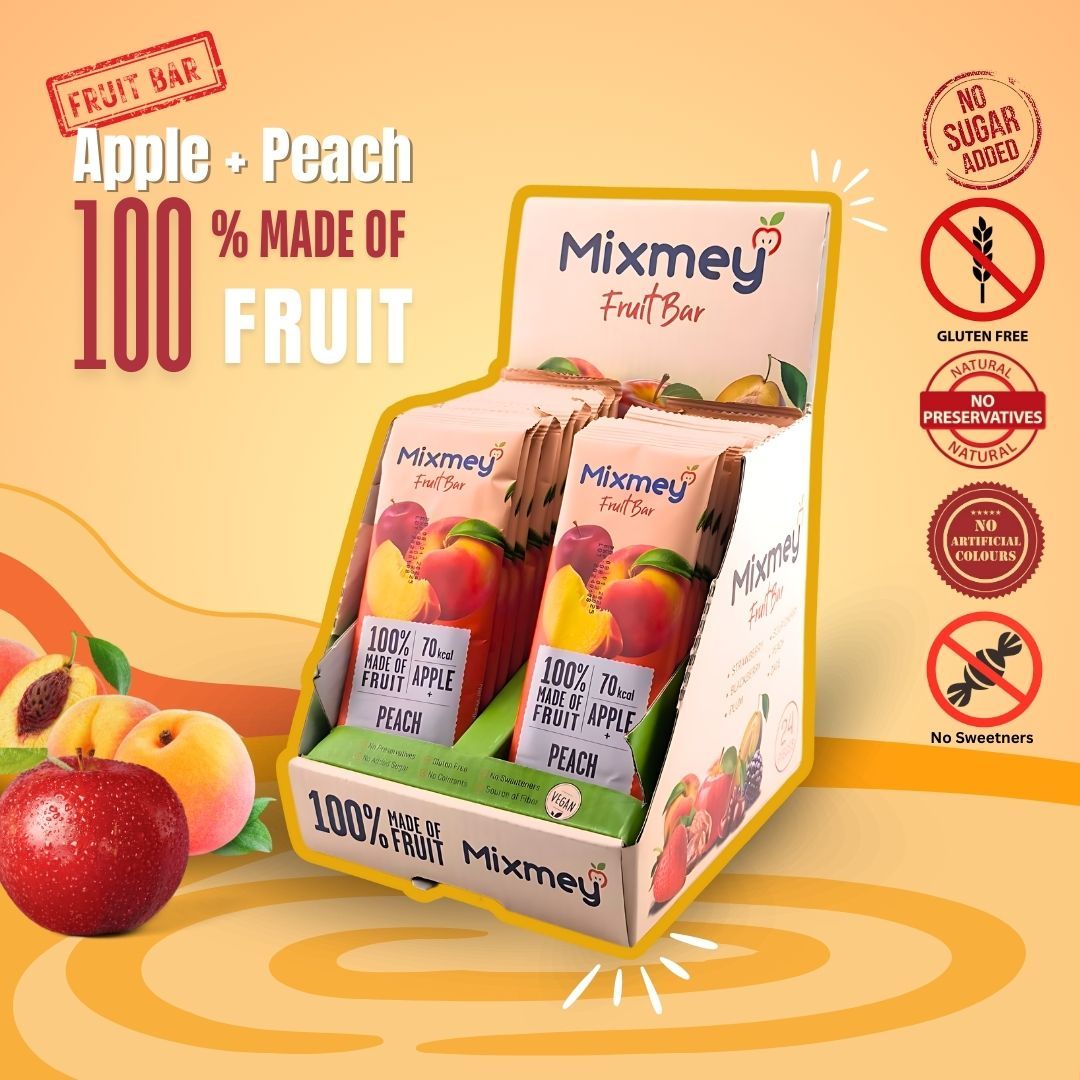 MIXMEY Apple + Peach Fruit Bar 20g x 24