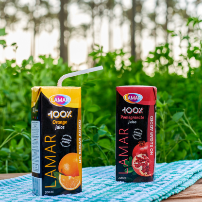 LAMAR Orange Juice 100% Natural & Premium Drink [ 200ml X 3 pcs ] No Preservatives imported from Egypt