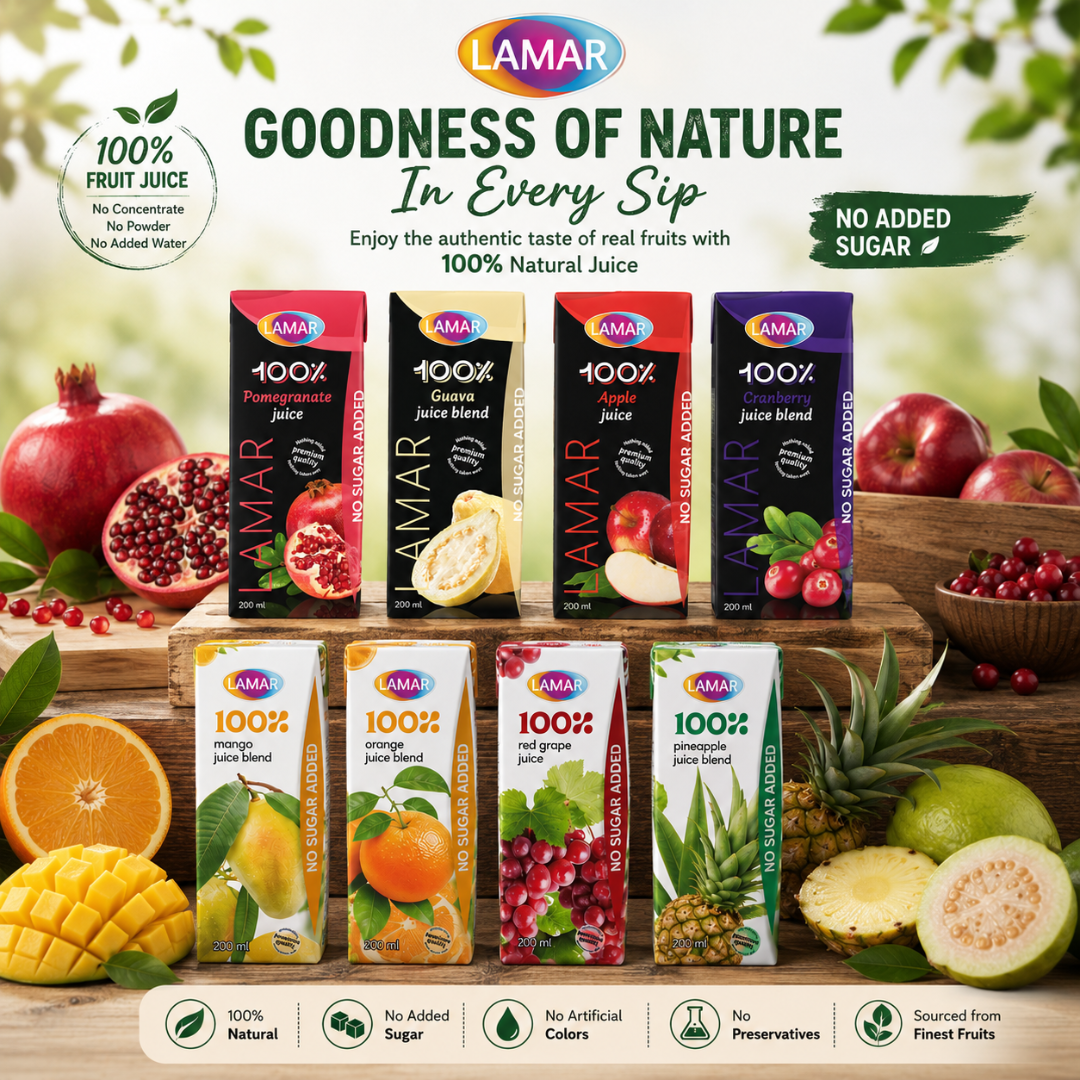 LAMAR [JUICE & DRINK 200ML] IMPORTED FROM EGYPT - LESS SUGAR, NO PRESERVATIVES