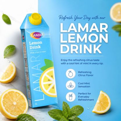 LAMAR [LEMON MINT DRINK 1L] IMPORTED FROM EGYPT - LESS SUGAR, NO PRESERVATIVES