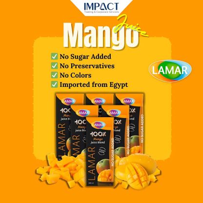 LAMAR Juice 100% Natural & Premium Drink [ 200ml X 6 pcs ] No Preservatives imported from Egypt