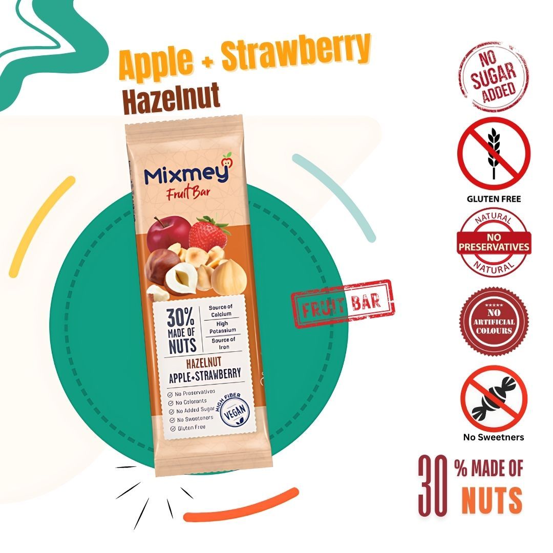 MIXMEY Hazelnut + Apple + Strawberry Fruit Bar 25 g x 24
