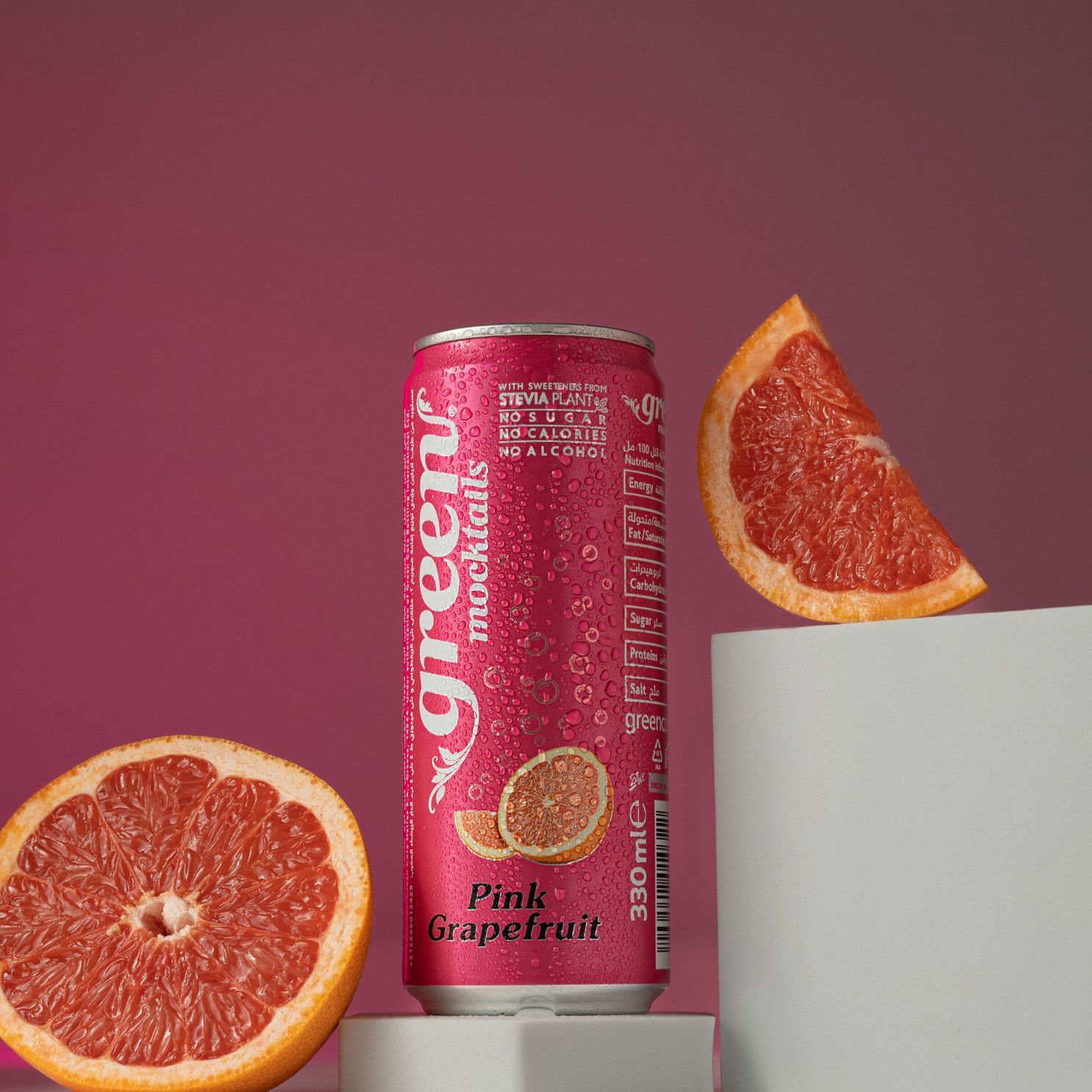 Green Cola Pink Grapefruit 330ml – Naturally Sweetened Soft Drink - No Sugar Added