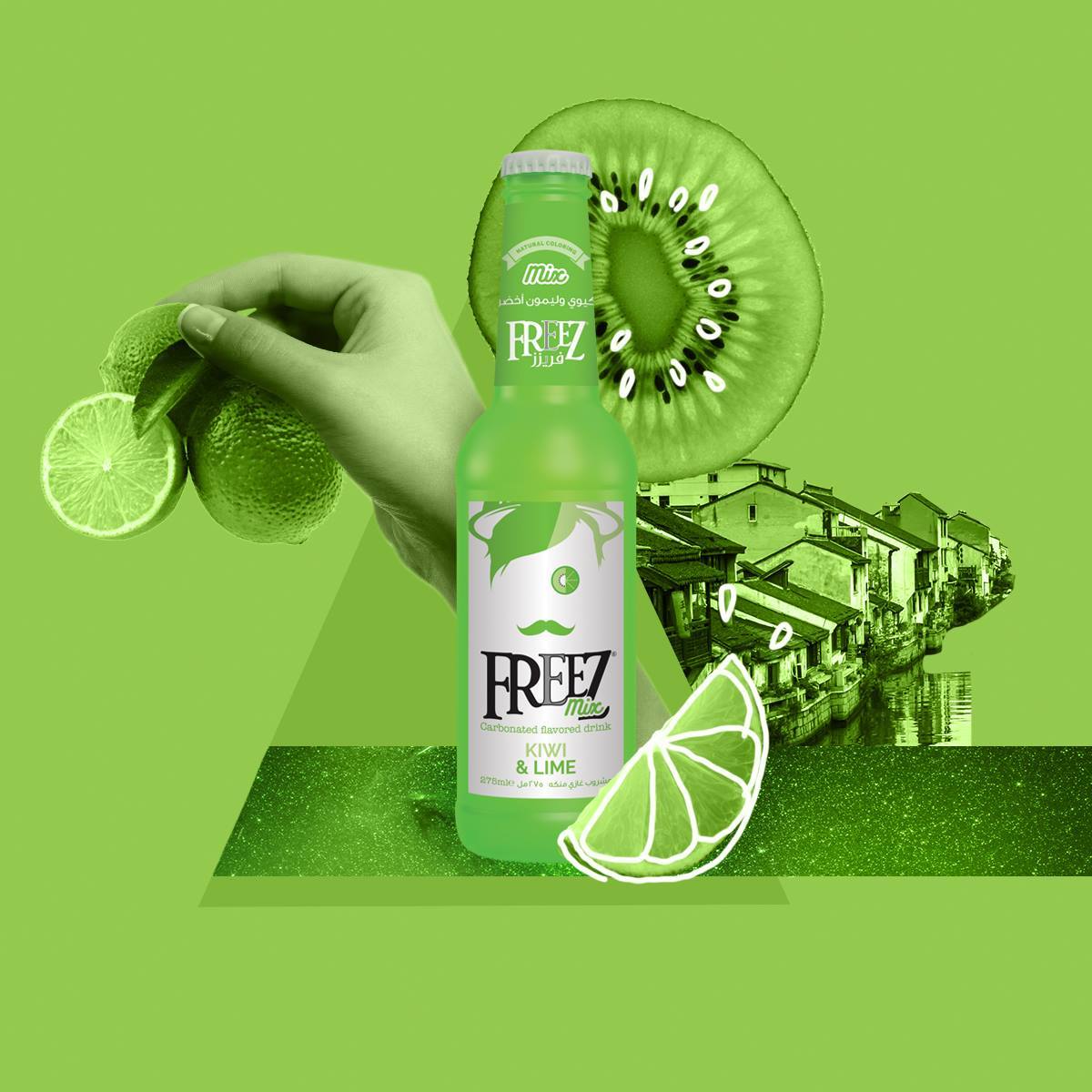 Freez Mix Kiwi & Lime Soda Drink 275ml x 24