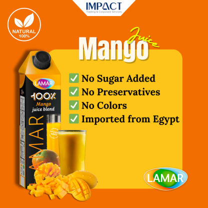 LAMAR Mango Juice [ 1L X 12 pcs ] 100% Natural Imported From Egypt 100% Jus Buah Mangga 1L Import dari Egypt