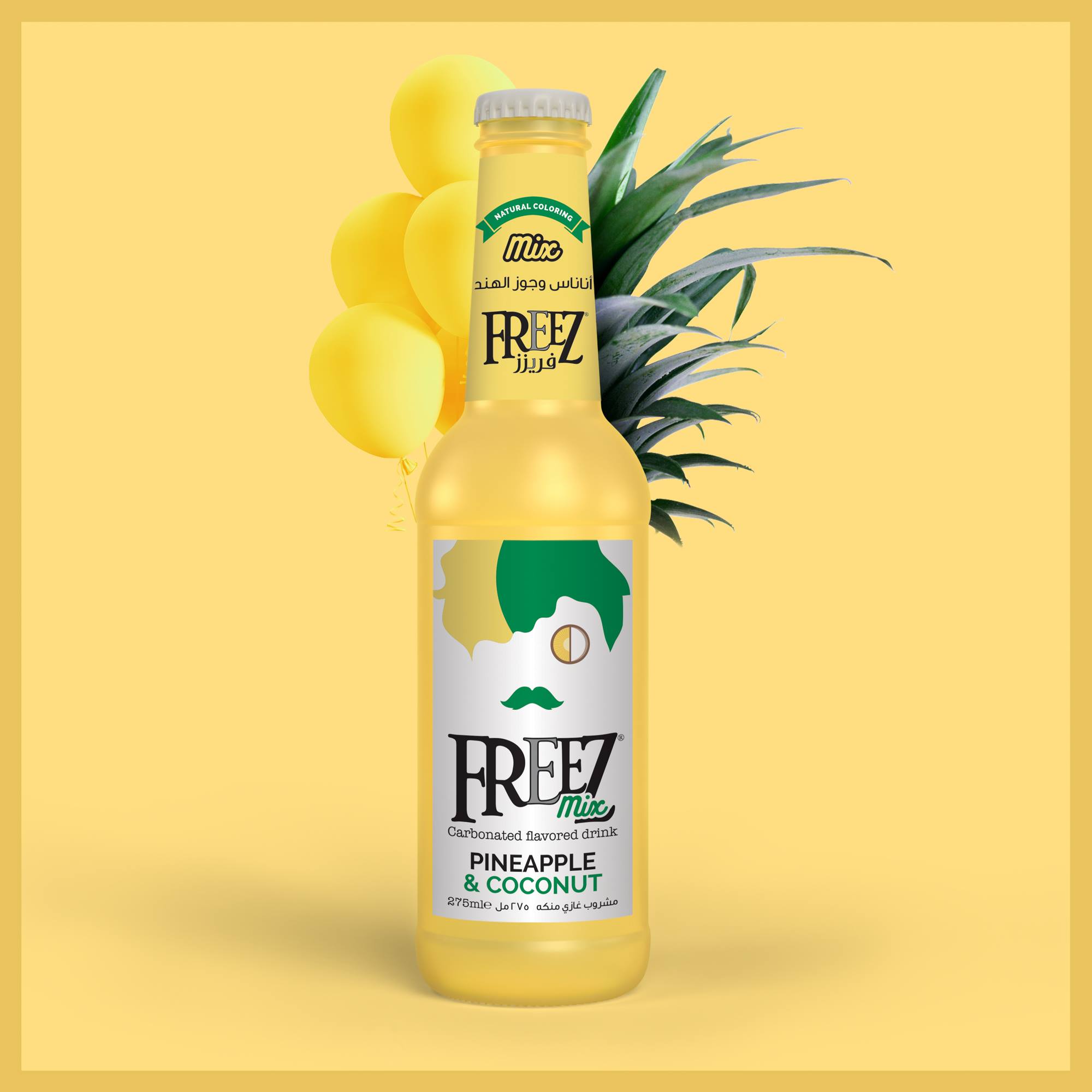 Freez Mix Pineapple & Coconut Soda Drink 275ml x 24