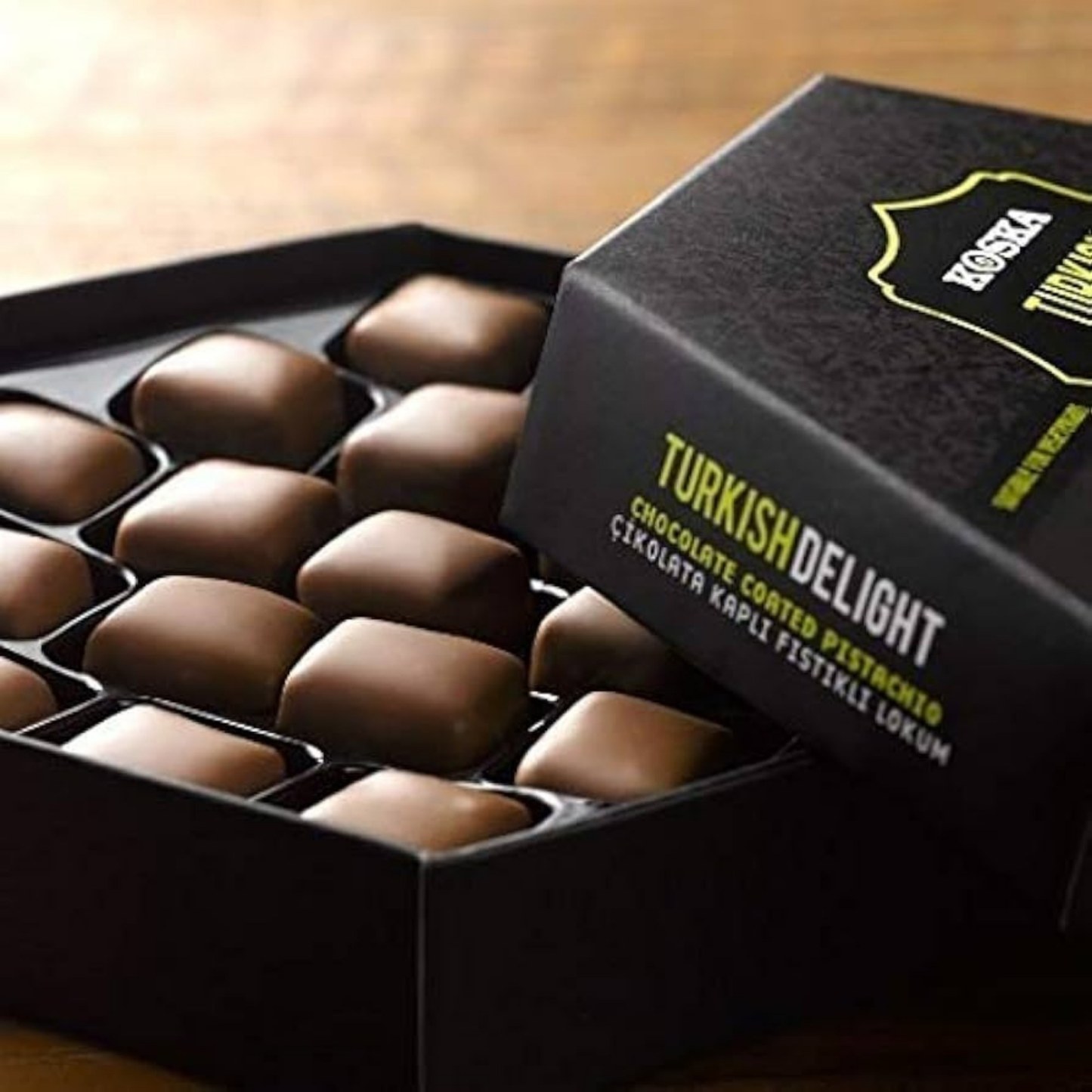 KOSKA TURKISH DELIGHT CHOCOLATE COATED WITH PISTACHIO 140G x 12