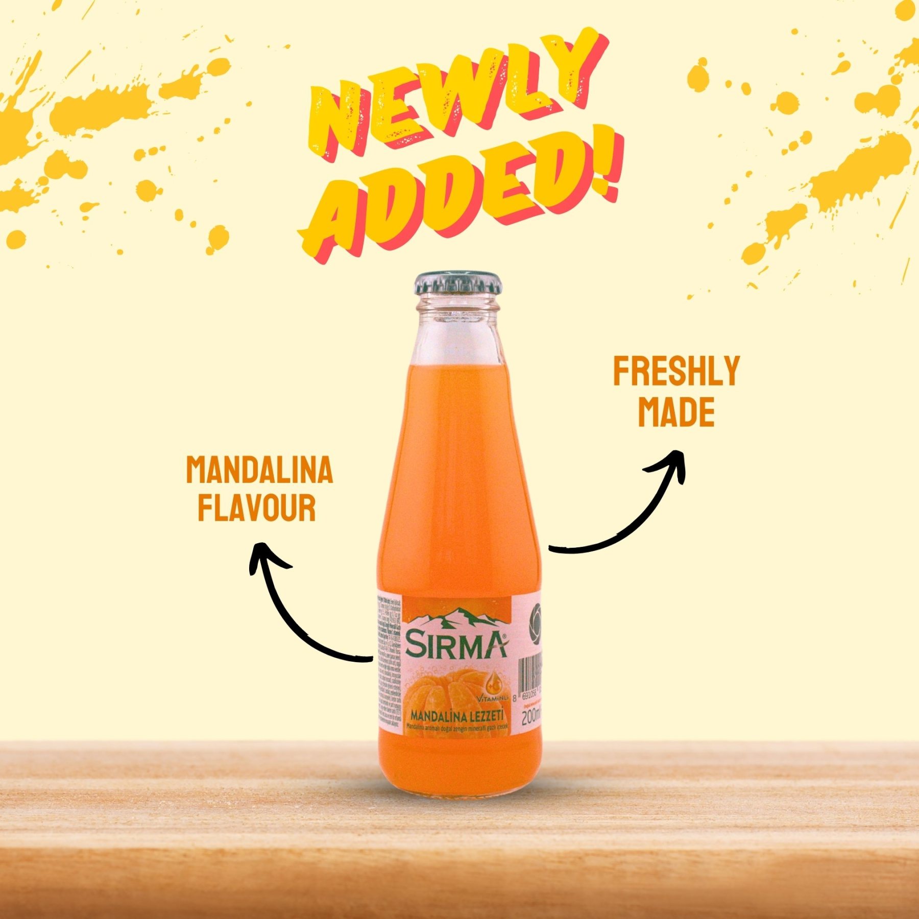 SIRMA Mandarin Flavoured Natural Mineral Rich Mineral Water Drink 200ml