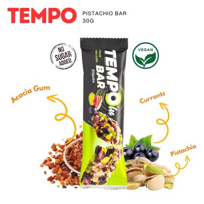 Tempo [ Hazelnuts - Pistachios ] Delight Bar 30g – No Sugar Added, Naturally Sweetened with Fruit