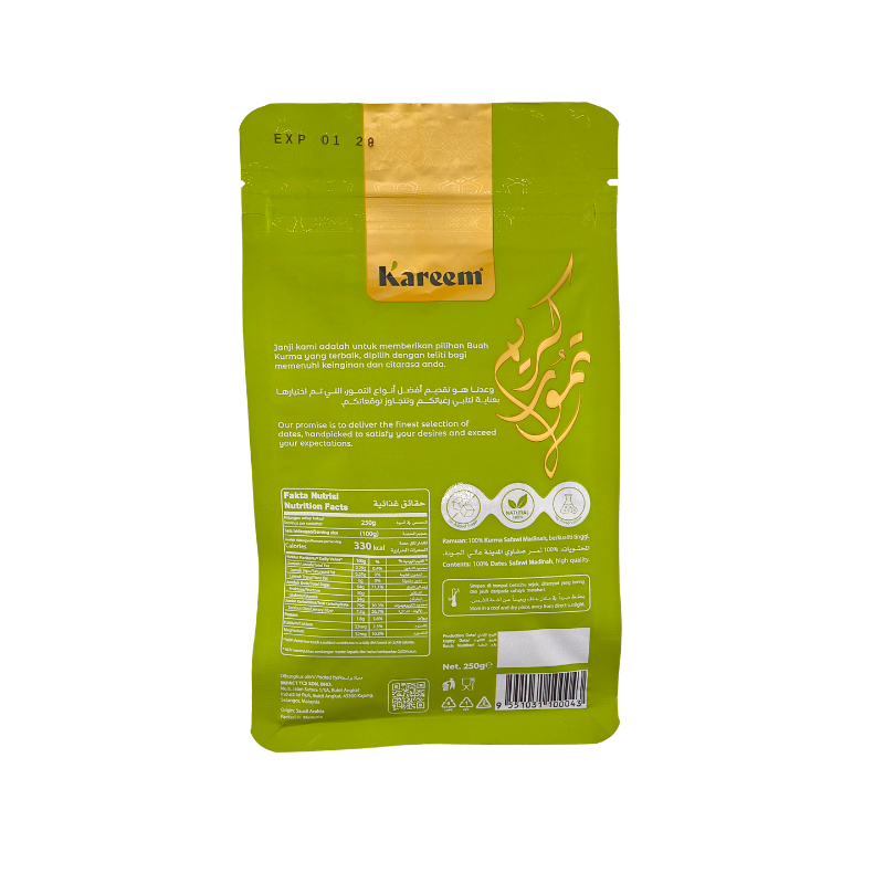 KAREEM KURMA SAFAWI PREMIUM 250g - Exclusive Pouch