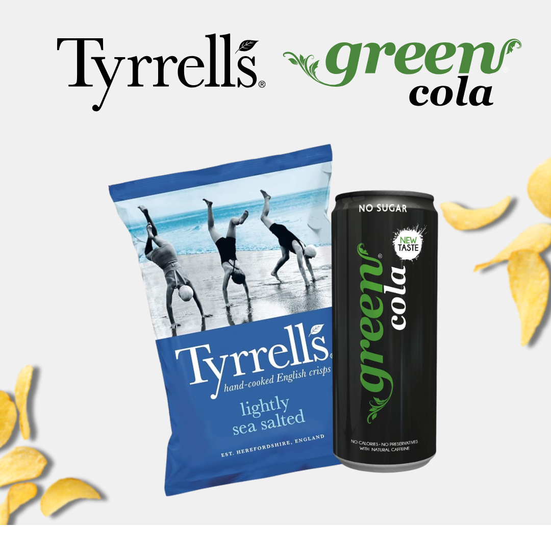 [COMBO SET] Green Cola + Food For Friends / Tyrrells / Kettle Chips | Healthy Snack & Drink Set - Perfect Pair for Snack