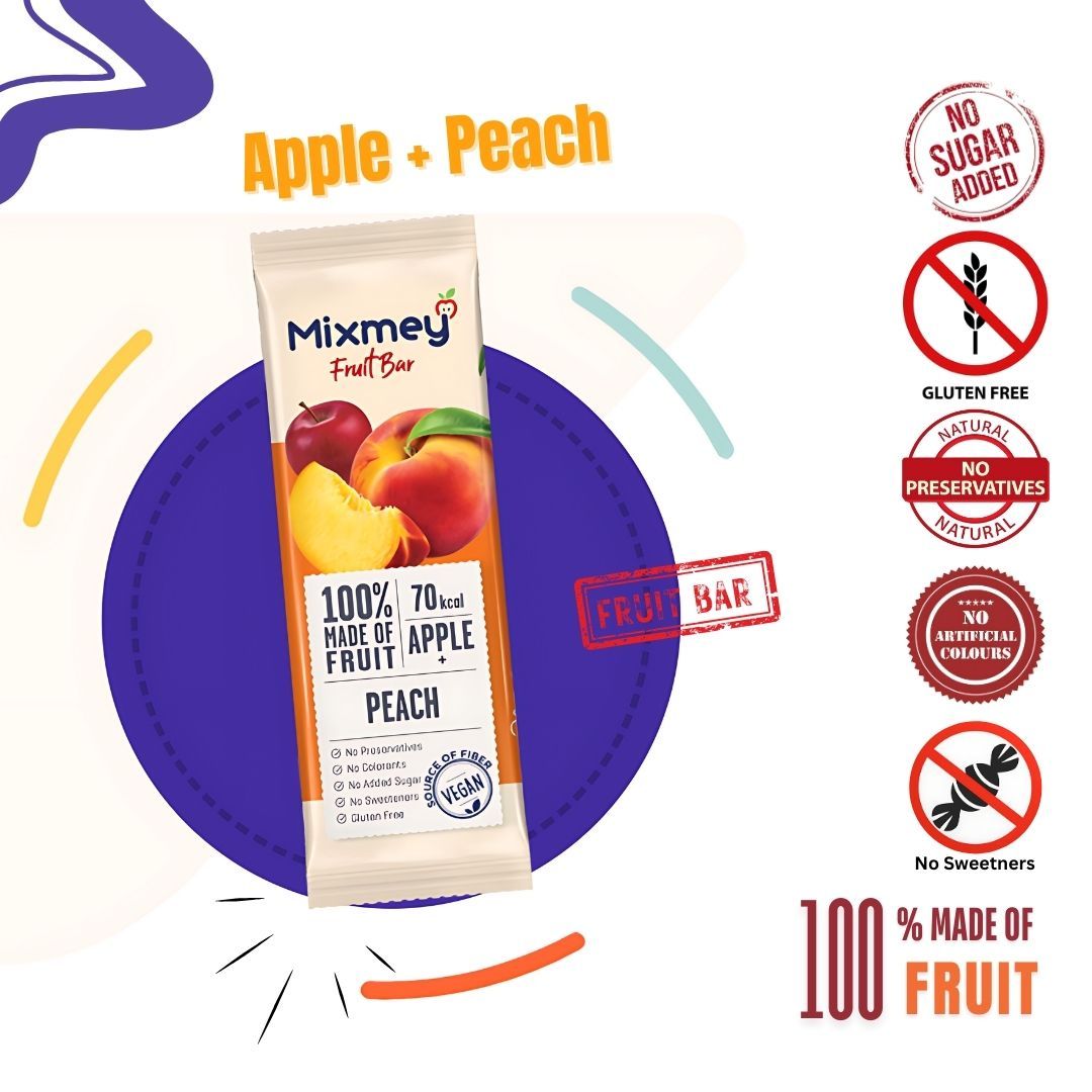 MIXMEY Apple + Peach Fruit Bar 20g x 24-Impact TCS