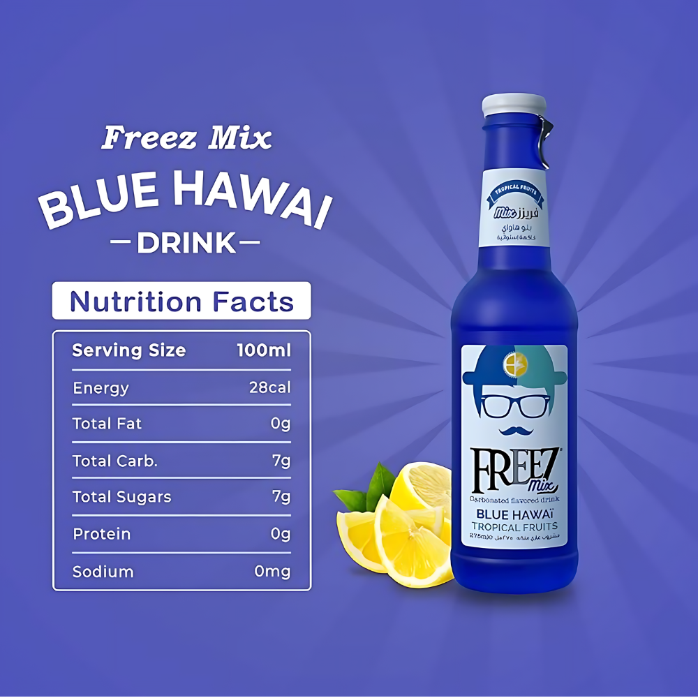 Freez Mix Blue Hawaii Soda Drink 275ml x 24