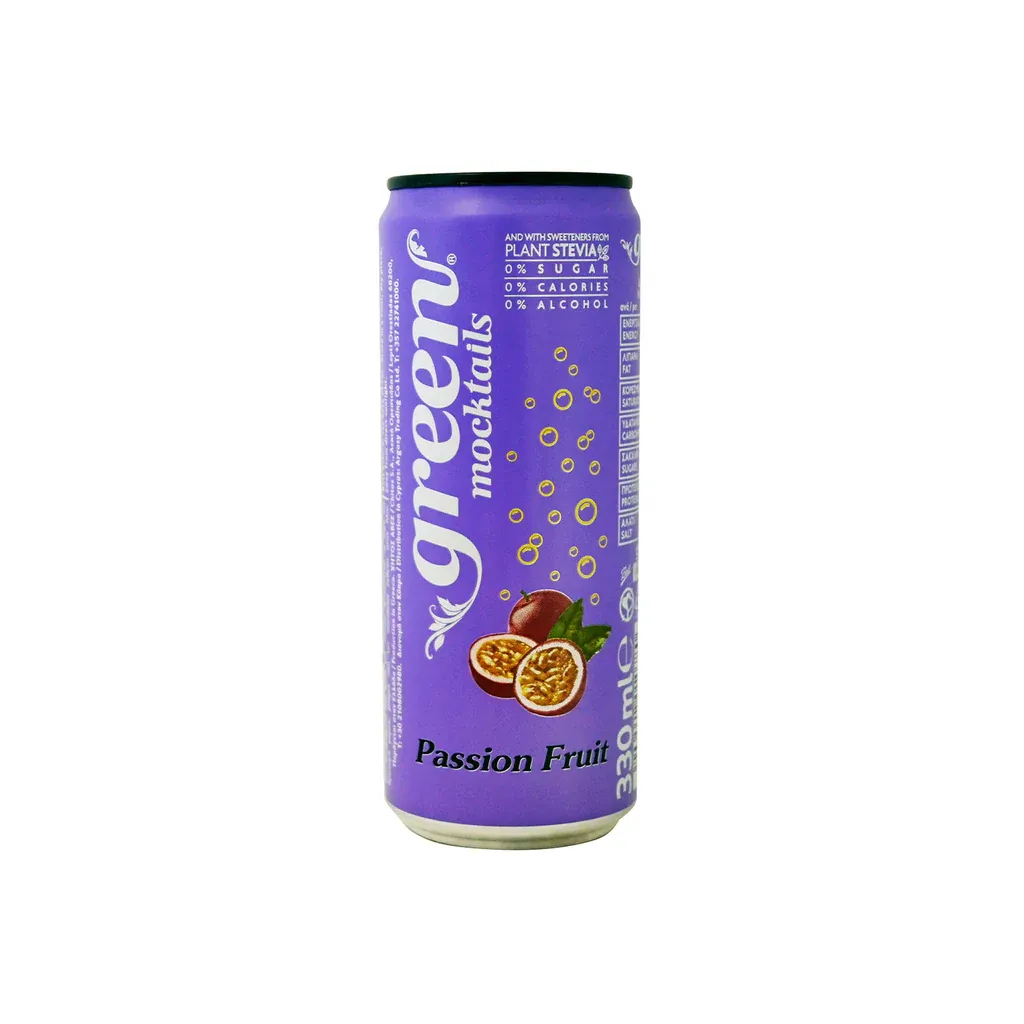 Green [ Passion Fruit ] 330ml –  Naturally Sweetened Soft Drink - No Sugar Added