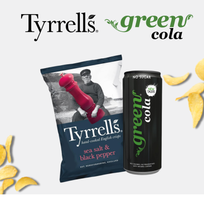 [COMBO SET] Green Cola + Food For Friends / Tyrrells / Kettle Chips | Healthy Snack & Drink Set - Perfect Pair for Snack