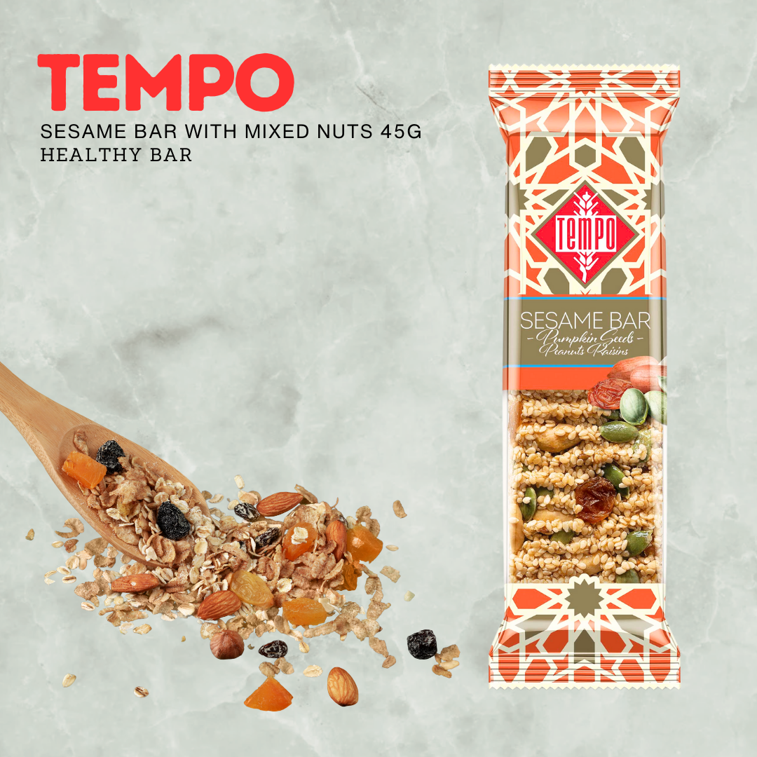 Tempo Pumpkin Seeds & Peanuts Raisins Sesame Bar 45g