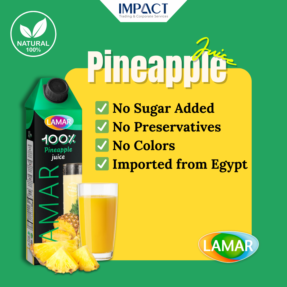 LAMAR Pineapple Juice [1L X 12 pcs ] 100% Natural Imported From Egypt 100% Jus Buah Nanas diimport dari Egypt