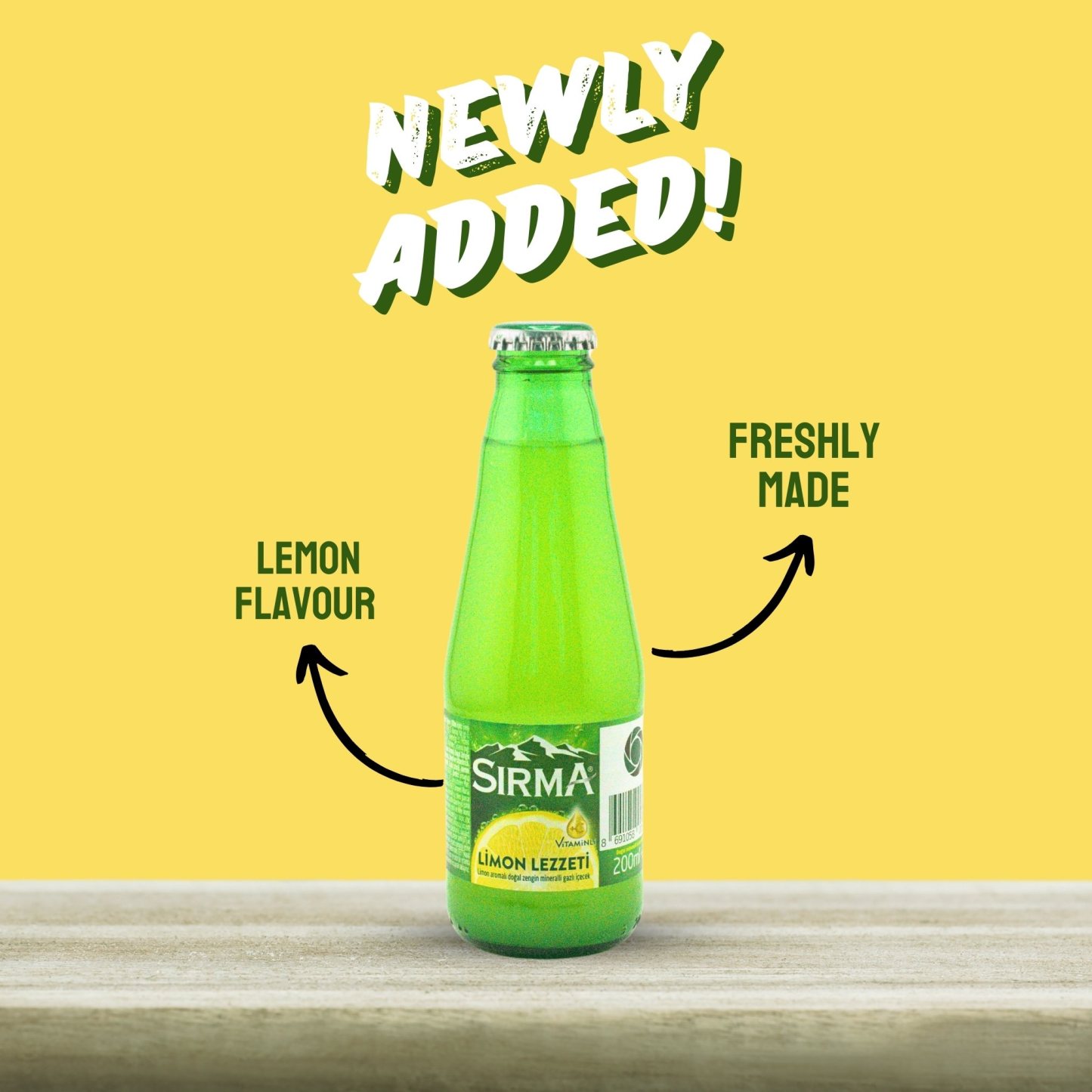 SIRMA Lemon Flavoured Natural Mineral Rich Mineral Water Drink 200ml