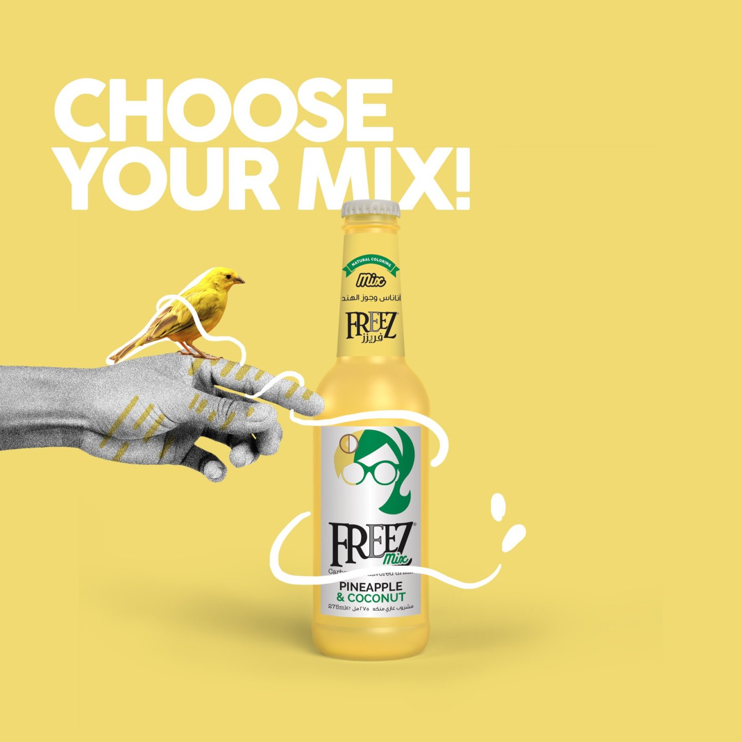 Freez Mix Pineapple & Coconut Soda Drink 275ml x 24