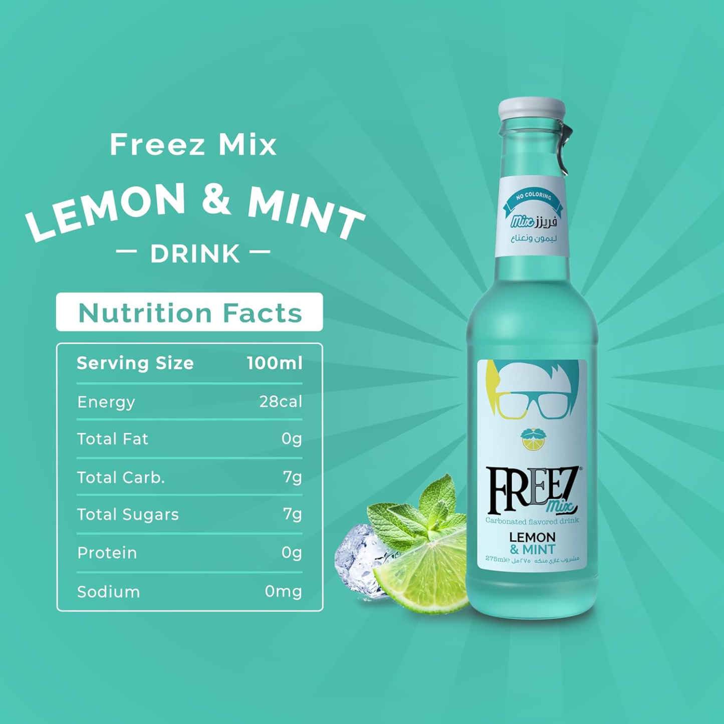 Freez Mix Lemon & Mint Soda Drink 275ml x 24