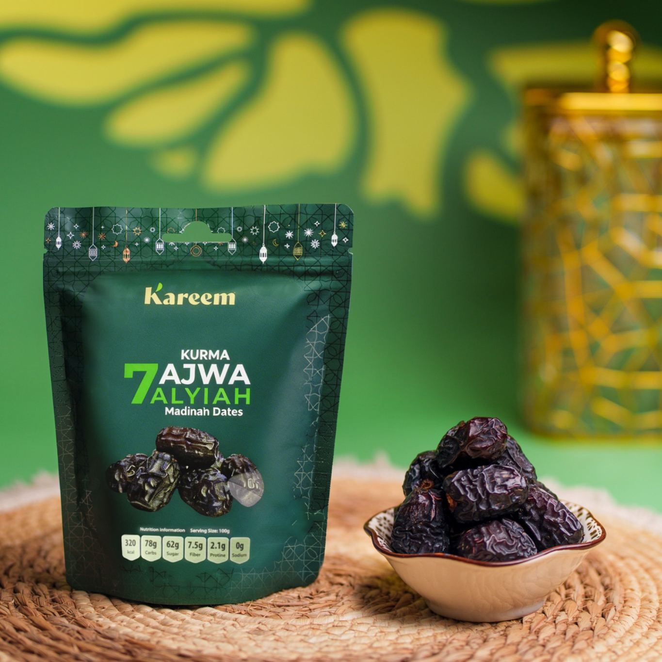 KAREEM KURMA 7 AJWA ALIYAH PREMIUM EXCLUSIVE MINI POUCH - 7 Biji 