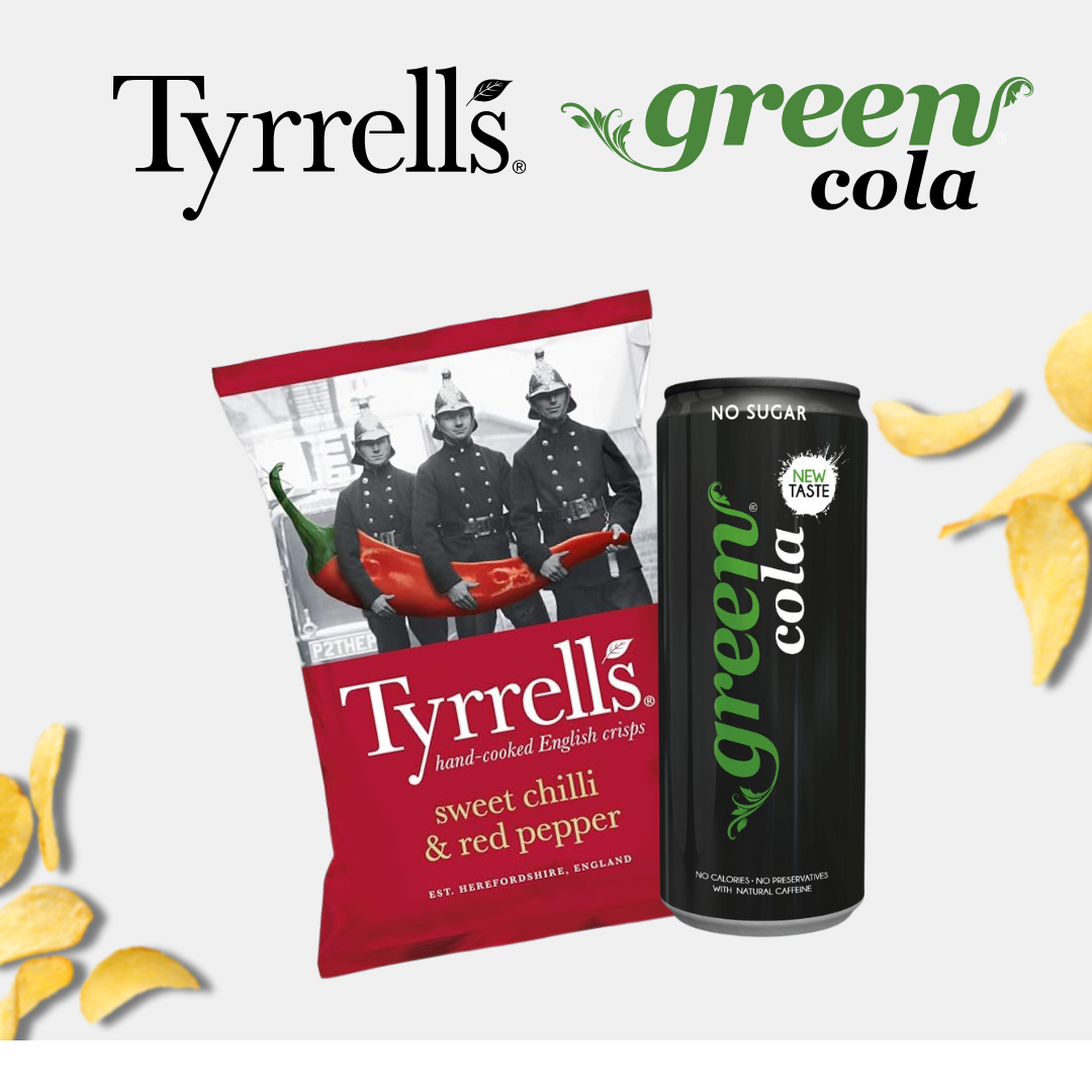[COMBO SET] Green Cola + Food For Friends / Tyrrells / Kettle Chips | Healthy Snack & Drink Set - Perfect Pair for Snack