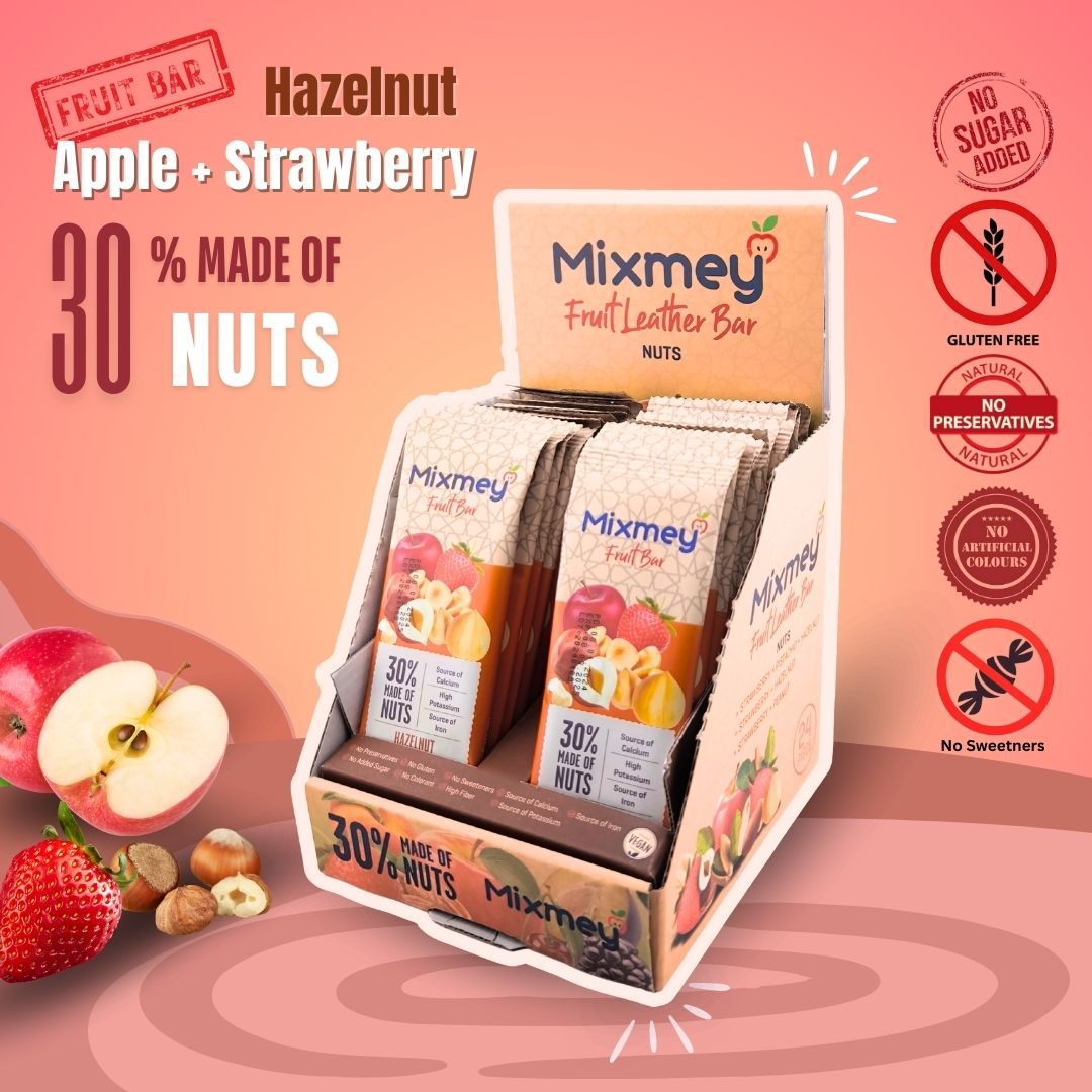 MIXMEY Hazelnut + Apple + Strawberry Fruit Bar 25 g x 24