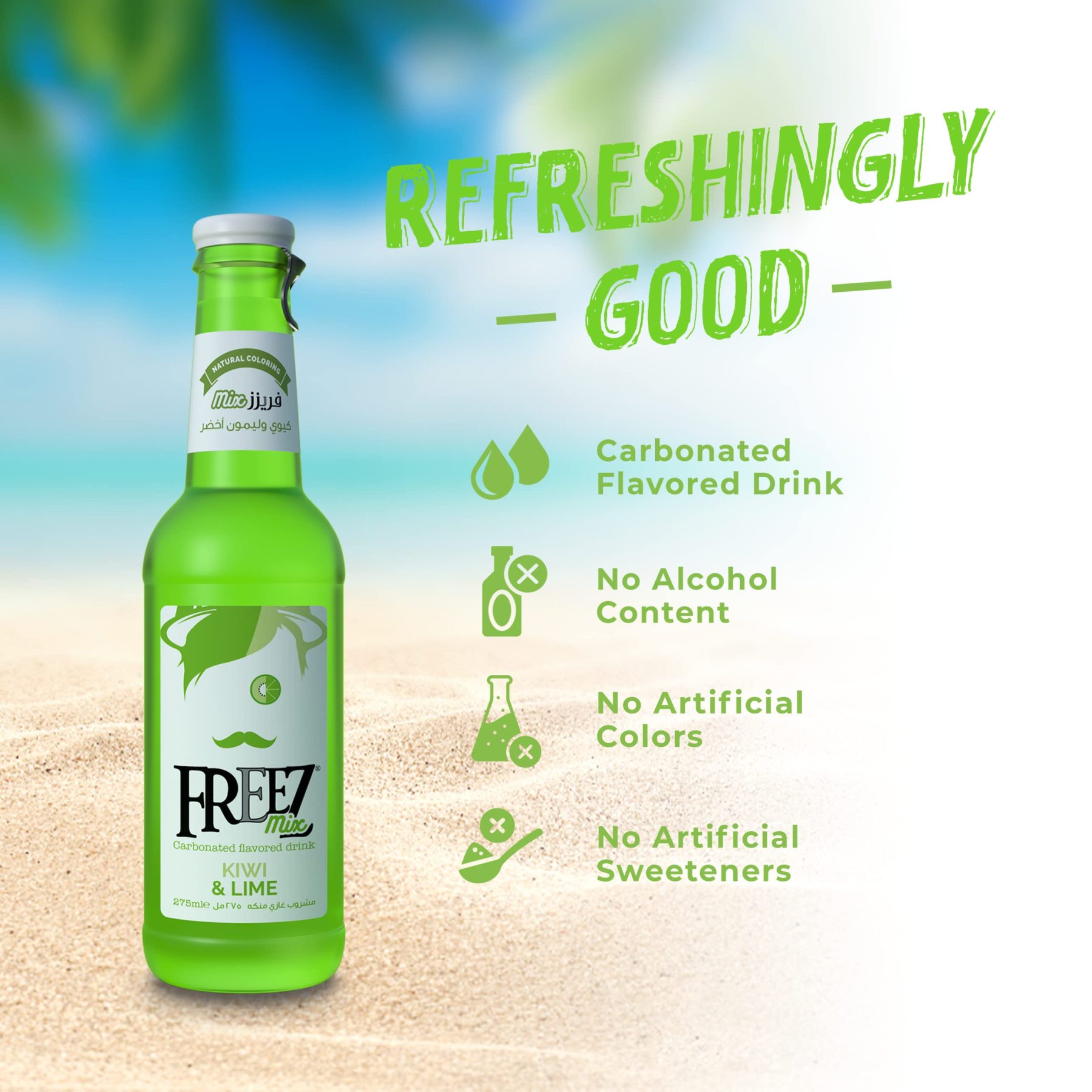 Freez Mix Kiwi & Lime Soda Drink 275ml x 24