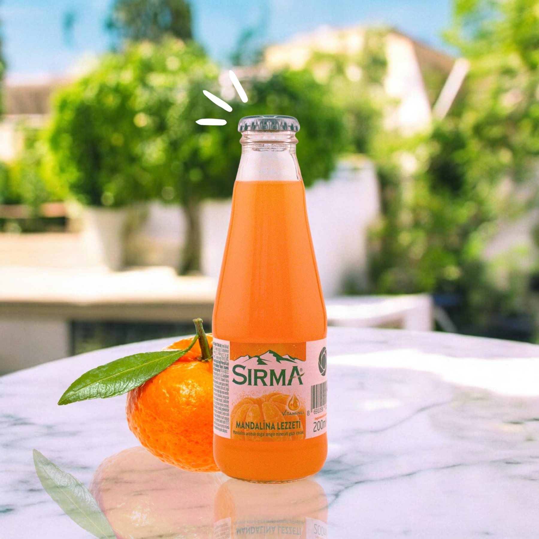 SIRMA Mandarin Flavoured Natural Mineral Rich Mineral Water Drink 200ml