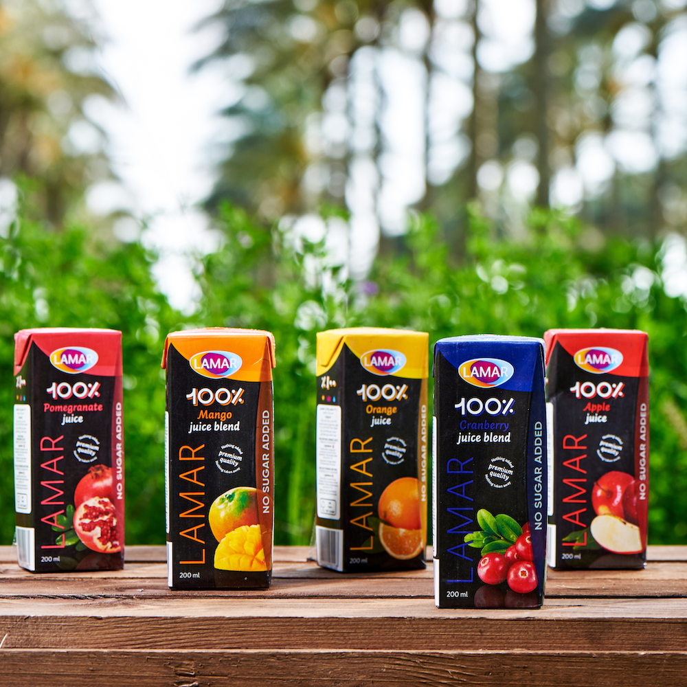 LAMAR Pomegranate Juice 100% Natural & Premium Drink [ 200ml X 6 pcs ] No Preservatives imported from Egypt