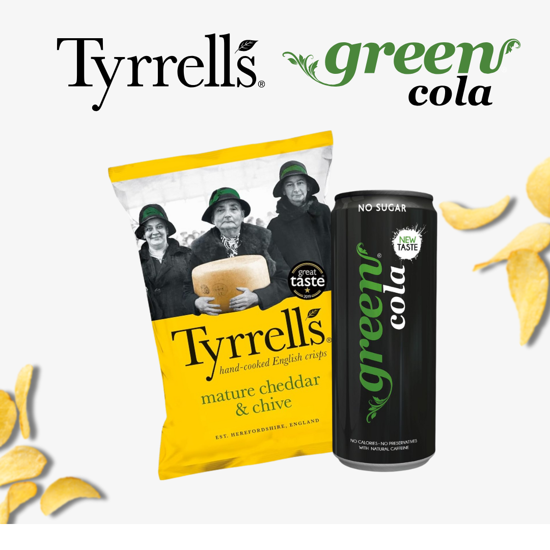 [COMBO SET] Green Cola + Food For Friends / Tyrrells / Kettle Chips | Healthy Snack & Drink Set - Perfect Pair for Snack