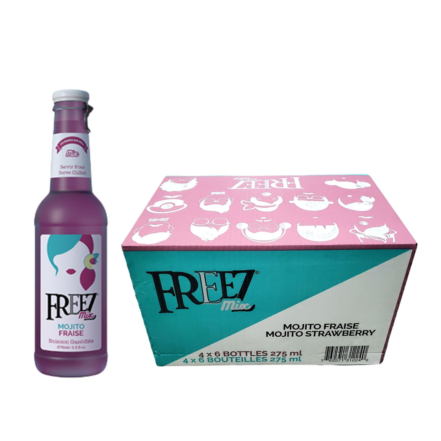 Freez Mix Mojito Strawberry Carbonated Flavored Soda Drink 275ml