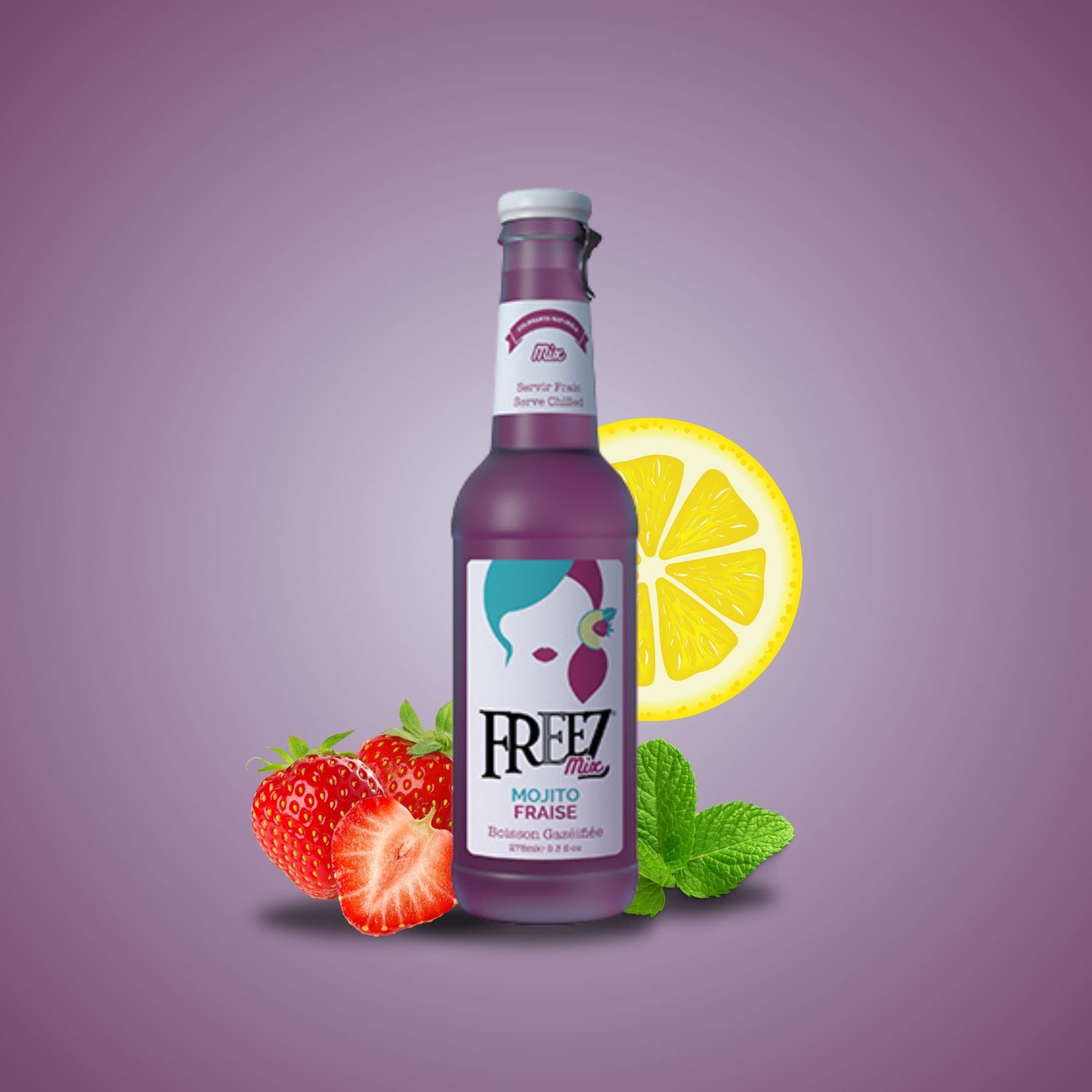 Freez Mix Mojito Strawberry Carbonated Flavored Soda Drink 275ml